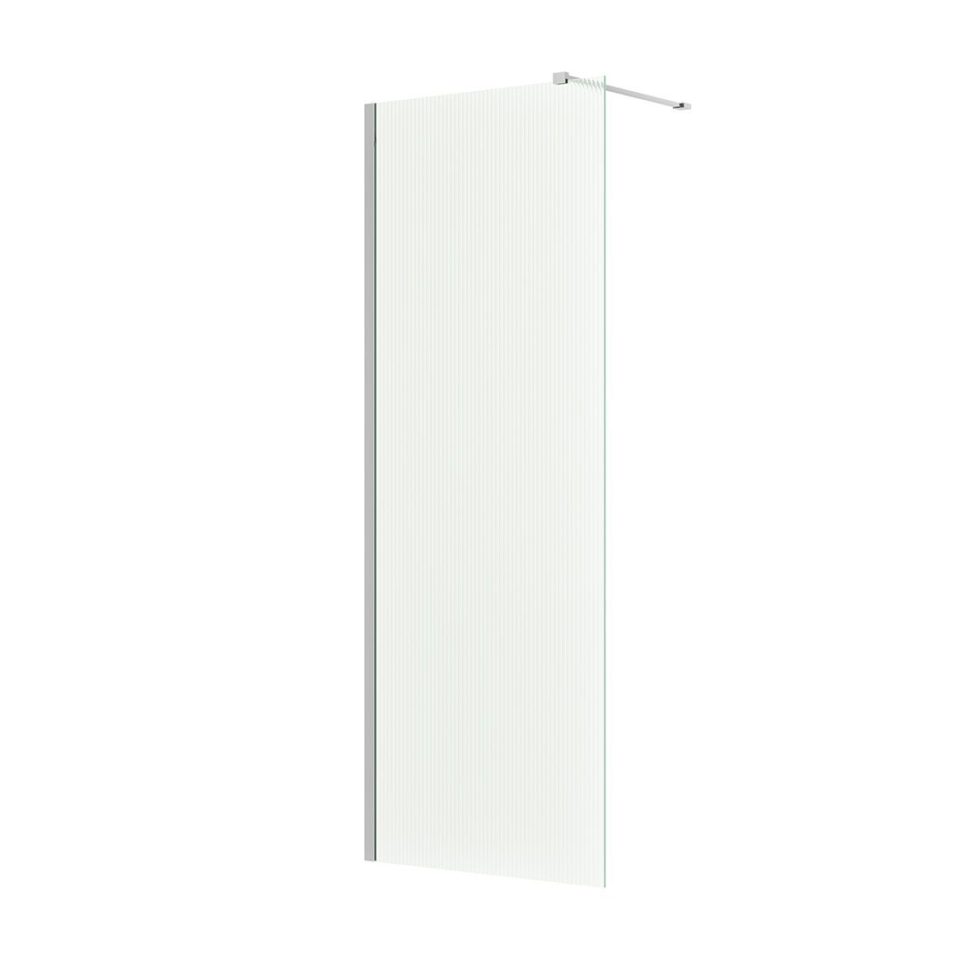 wetroom-colour-profile-fluted_chrome_co Emmi Wetroom Panel 8mm - Glass Only - Image 1